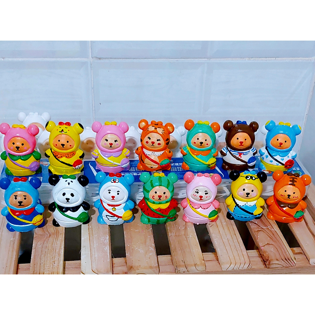 Tượng Thạch Cao Gấu Đeo Túi Size Mini 6cm