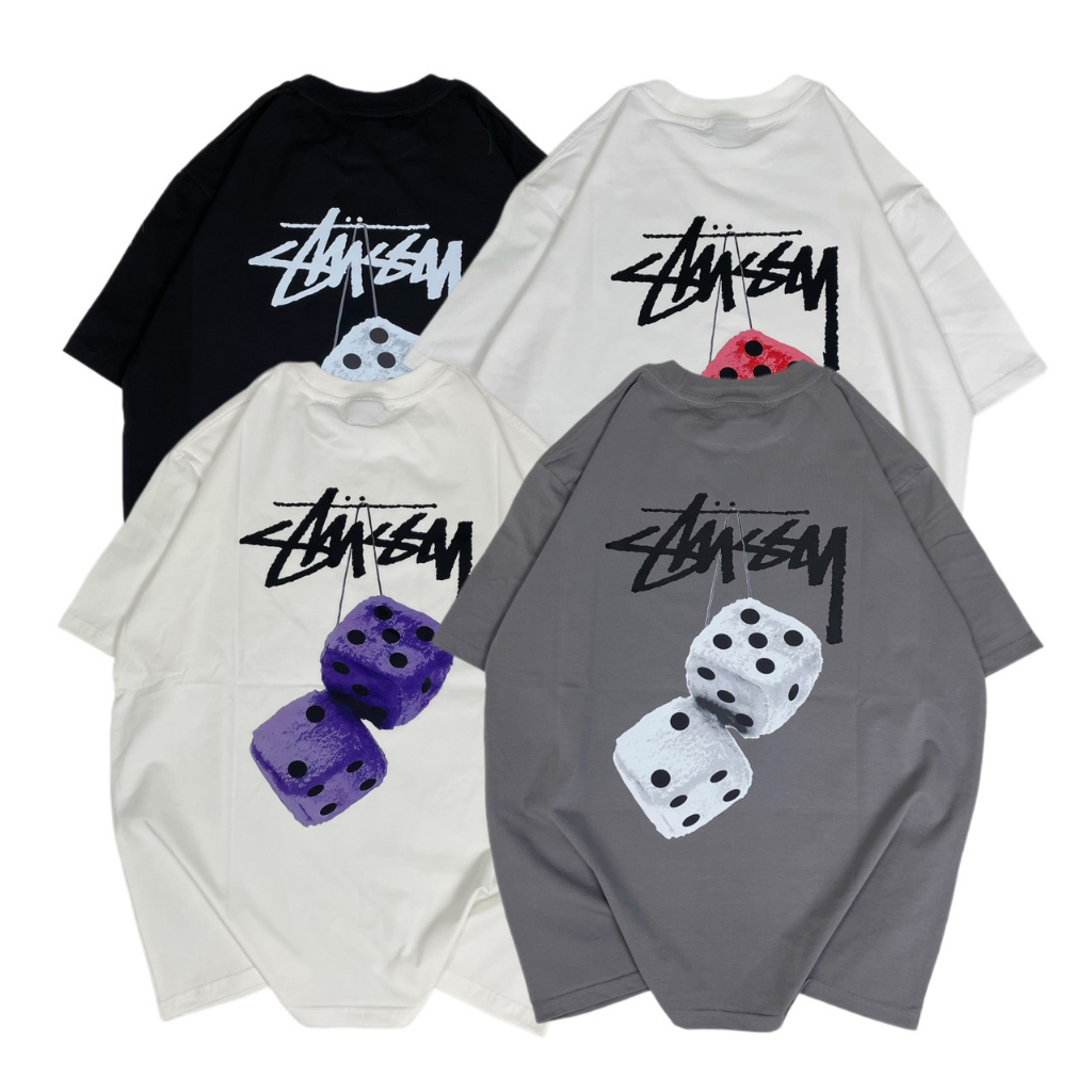 Áo thun Unisex Tee Stussy Xí Ngầu form rộng Oversize chất liệu Cotton