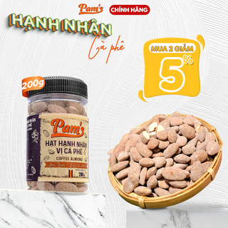 Hạt Hạnh Nhân Mix Vị Cà Phê Pams 200g/hũ, Ăn Vặt Văn Phòng, Dinh Dưỡng Mẹ Bầu, Ngũ Cốc Ăn Kiêng