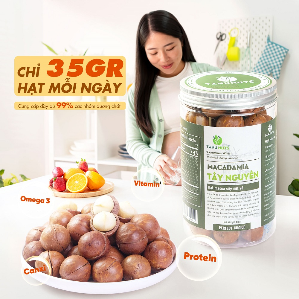 Hạt macca nứt vỏ TANU NUTS mắc ca Tây Nguyên ngũ cốc dinh dưỡng cho bà bầu, ăn kiêng, giảm cân