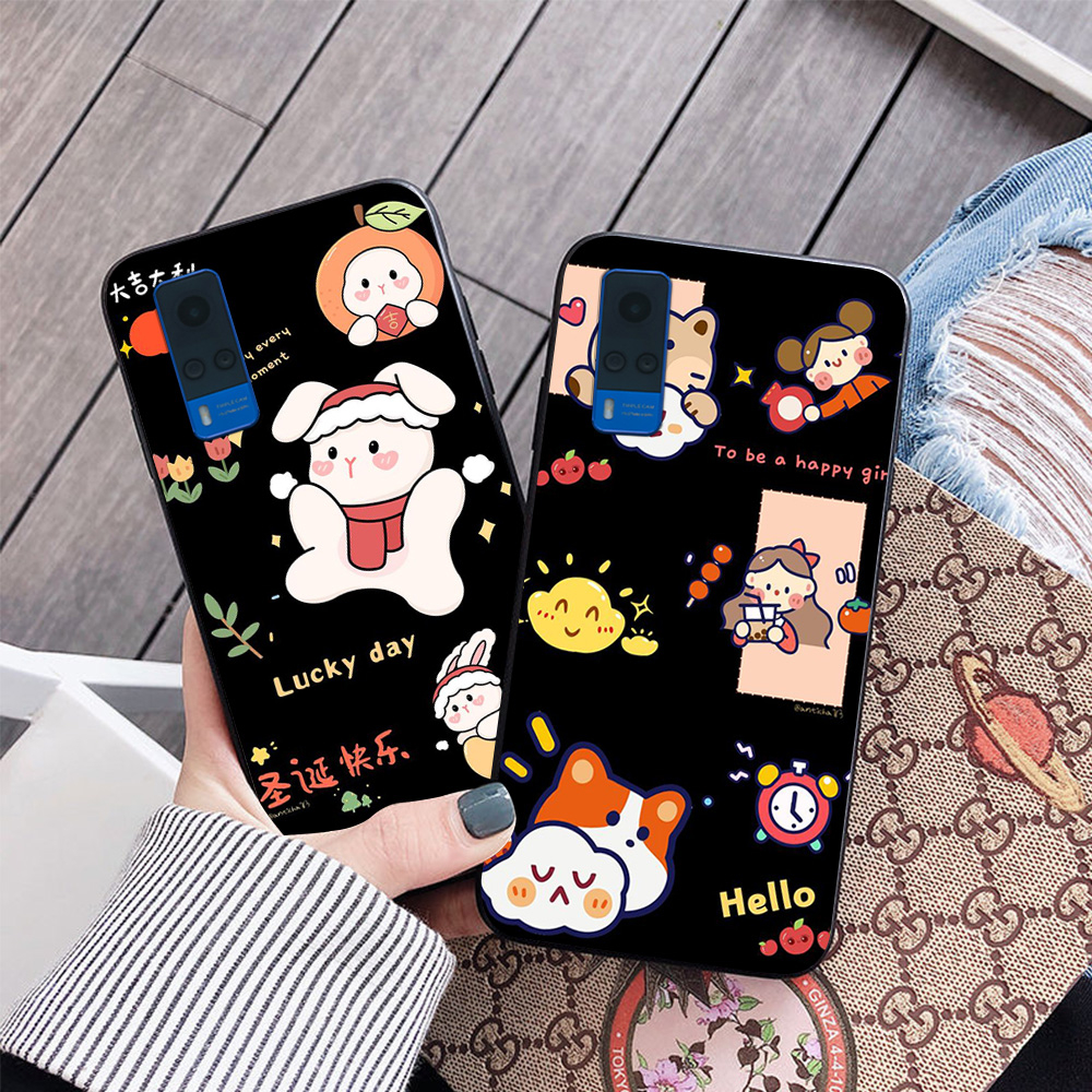 Ốp lưng vivo y51 2020 in hình các con vật ngộ nghĩnh thỏ ,mèo,gấu