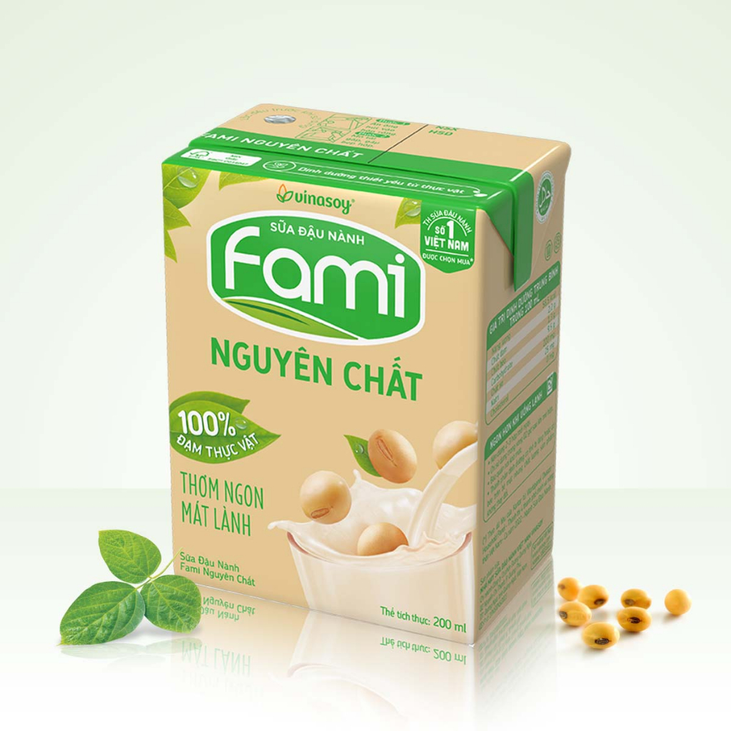 Thùng sữa đậu nành Fami Nguyên chất (36 hộp x 200ml)