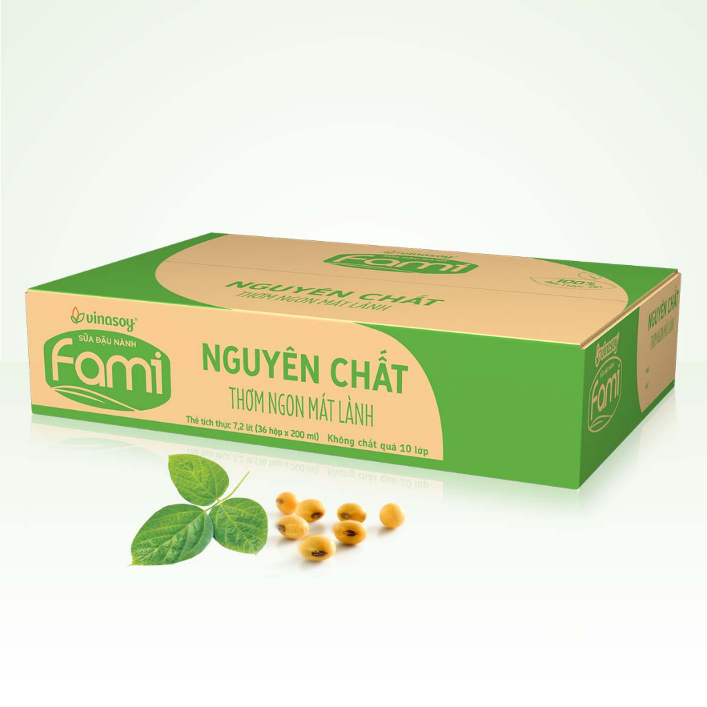 Thùng sữa đậu nành Fami Nguyên chất (36 hộp x 200ml)