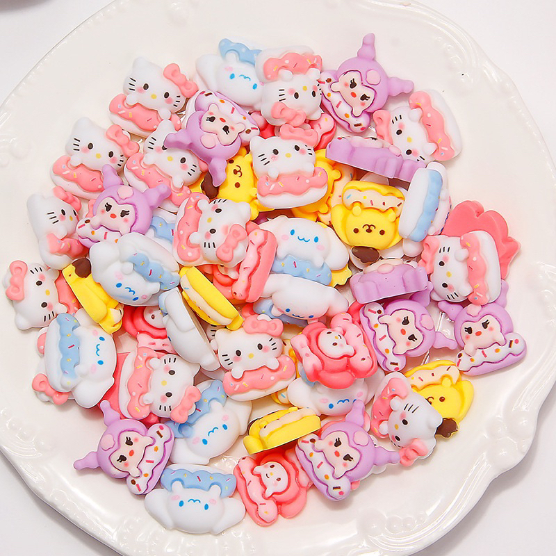 Set 10 charm theo chủ đề Trang trí toploader, kẹp tóc