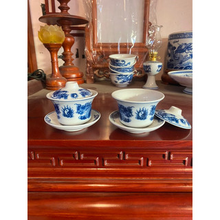 Bát sâm - chén nước thờ men lam