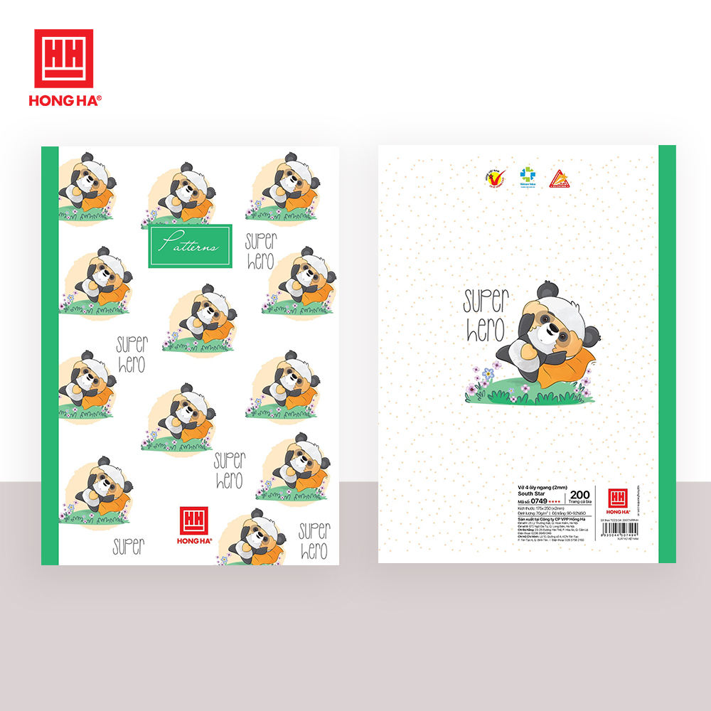 Tập 4 ly ngang Hồng Hà 200 trang South Star Dreaming Bear dành cho học sinh miền Trung - Nam