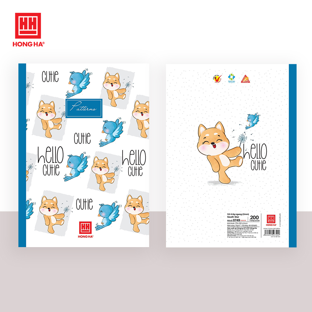 Tập 4 ly ngang Hồng Hà 200 trang South Star Dreaming Bear dành cho học sinh miền Trung - Nam