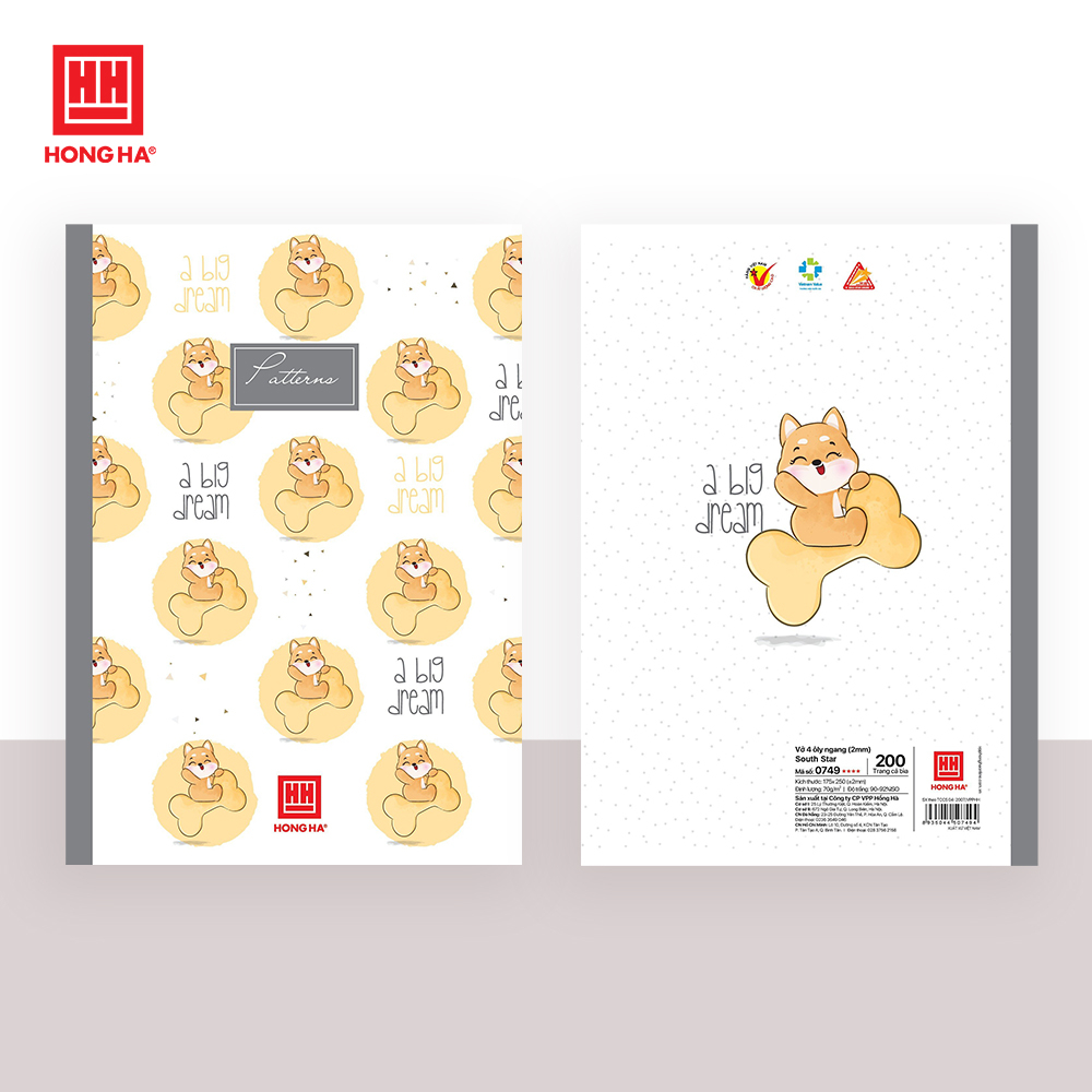 Tập 4 ly ngang Hồng Hà 200 trang South Star Dreaming Bear dành cho học sinh miền Trung - Nam