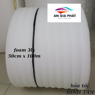 [HỎA TỐC BÌNH TÂN ] Cuộn Mút Pe Foam Dày 3ly/mm Cao 50cm Dài 100m Bọc Gói Hàng(1 đơn tối đa 1 cuộn)