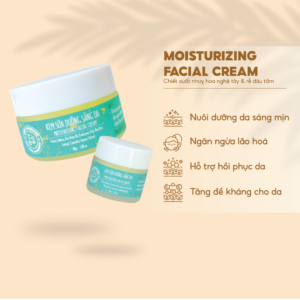 Kem Dưỡng Sáng Da SAFFRON MOISTURIZING FACIAL CREAM - handmade by GUBY HOMEMADE