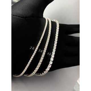 Lắc tay tennis đính Full đá 2,3,4 li lấp lánh phù hợp cho nam nữ bạc 925 cao cấp