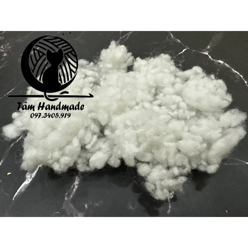 Bông bi nhồi thú 50g, 100g,150g bông gòn bi