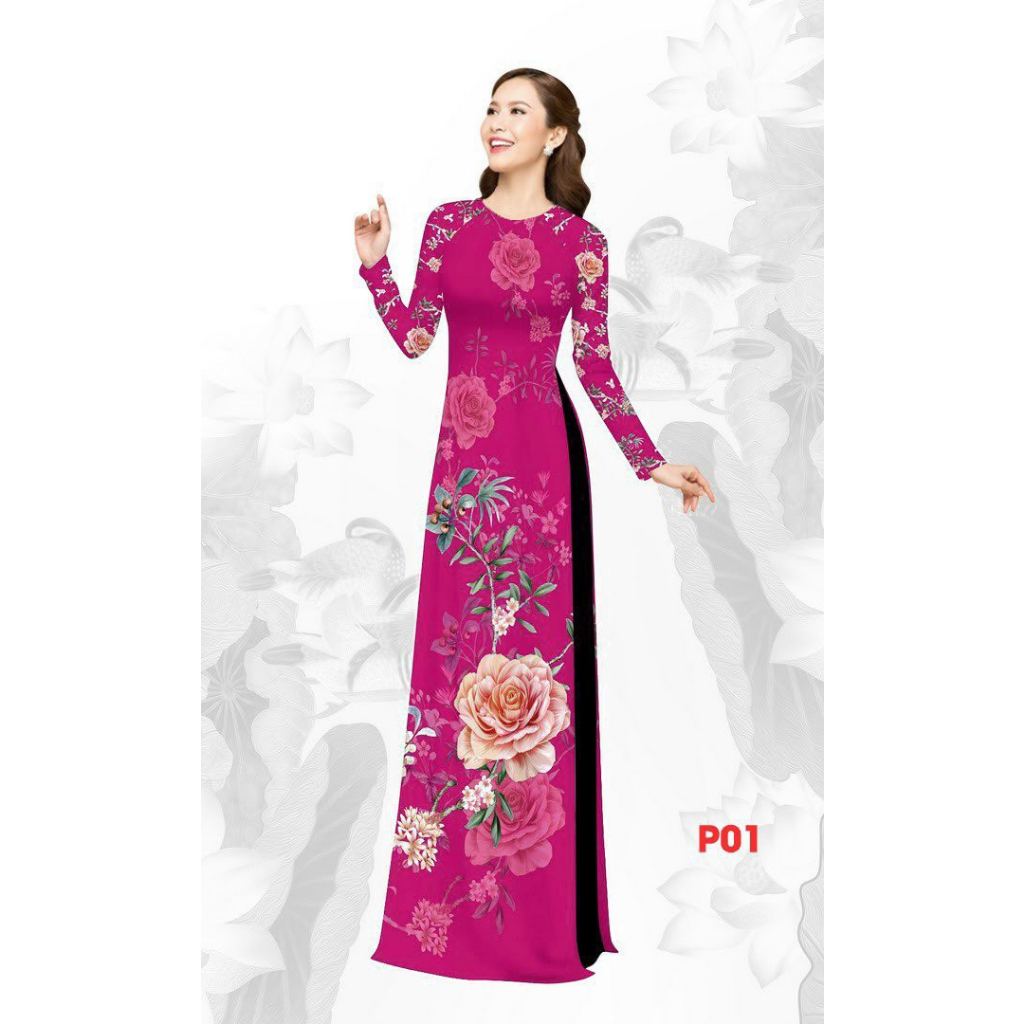 Áo dài in 3D cao cấp_Mã P01