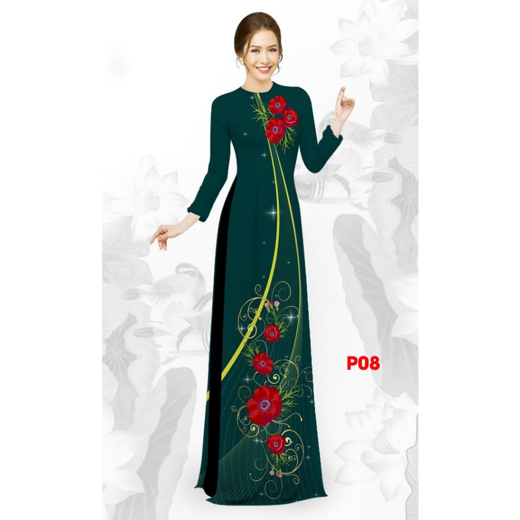 Áo dài in 3D cao cấp_Mã P08