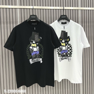  Áo Thun Nam DSQ 027 Hai Màu Đen Trắng Chất Liệu Cotton In Họa Tiết Chữ Thời Trang Nam 