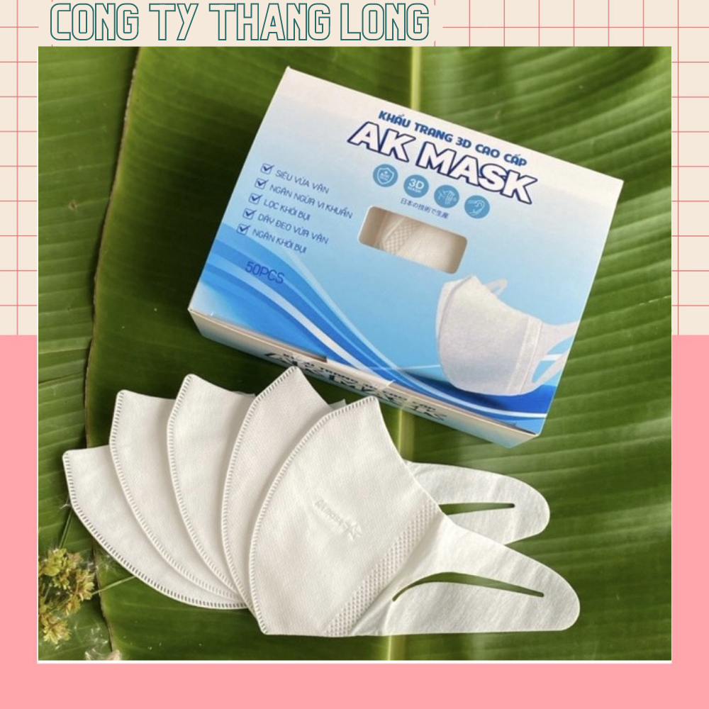 Hộp 50 chiếc Khẩu trang 3D Mask AK khẩu trang y tế 3 lớp cao cấp