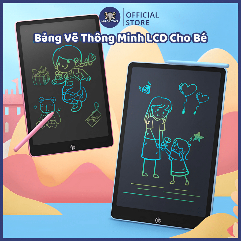 Bảng Vẽ Điện Tử LCD Hulo Toys Nhiều Màu Sắc - Bảng Vẽ Tự Xóa