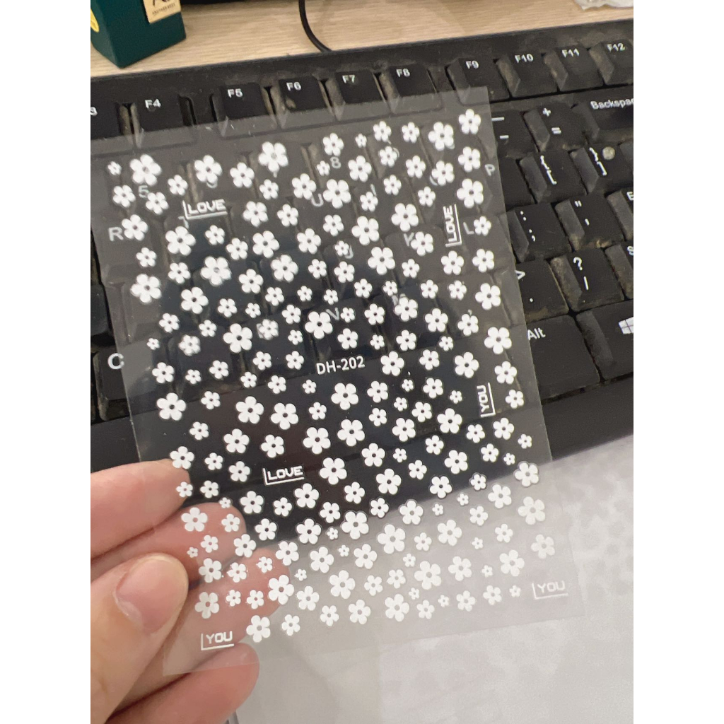 MÃ STICKER HOA TRẮNG DH202