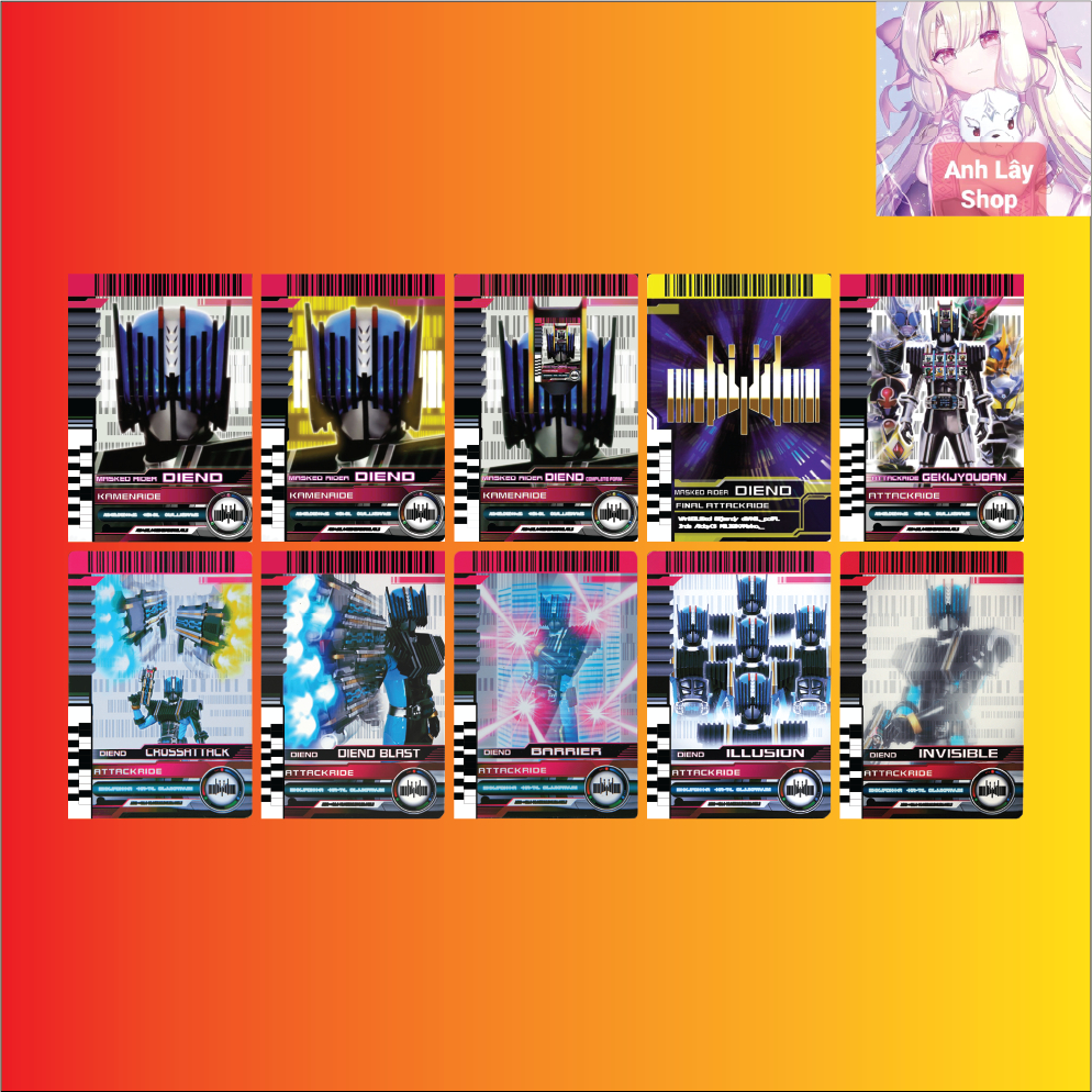Đồ chơi Rider card In csm dx đọc được  của series phim Siêu nhân Kamen rider Decade