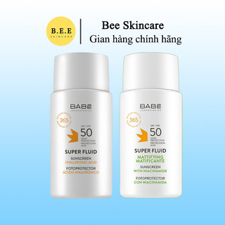   HÀNG CÔNG TY  Kem Chống Nắng BABE Super Fluid Mattifying Sunscreen SPF 50 Da Dầu Mụn Chống Nước Bee Skincare 