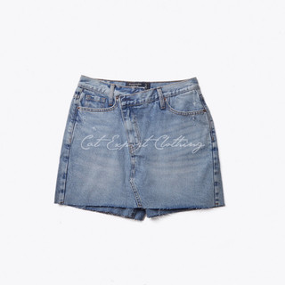 Abercrombie chân váy jeans cạp lệch cách điệu cá tính