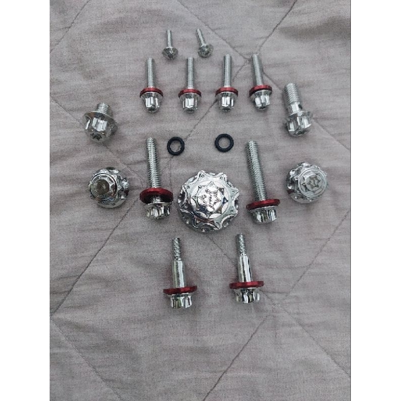 (INOX XỊN)FULL BỘ ỐC SALAYA INOX 304 CHO RAIDER/SATRIA, SONIC CỰC ĐẸP