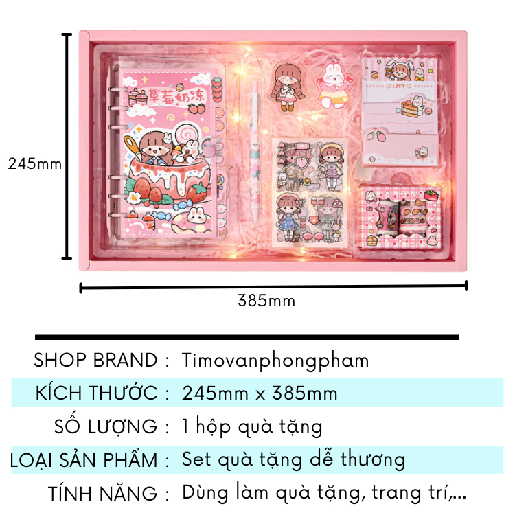 Set Quà Sinh Nhật Tặng Cho Nữ Combo Hộp Washi Tape Sticker Cute Timo WS16