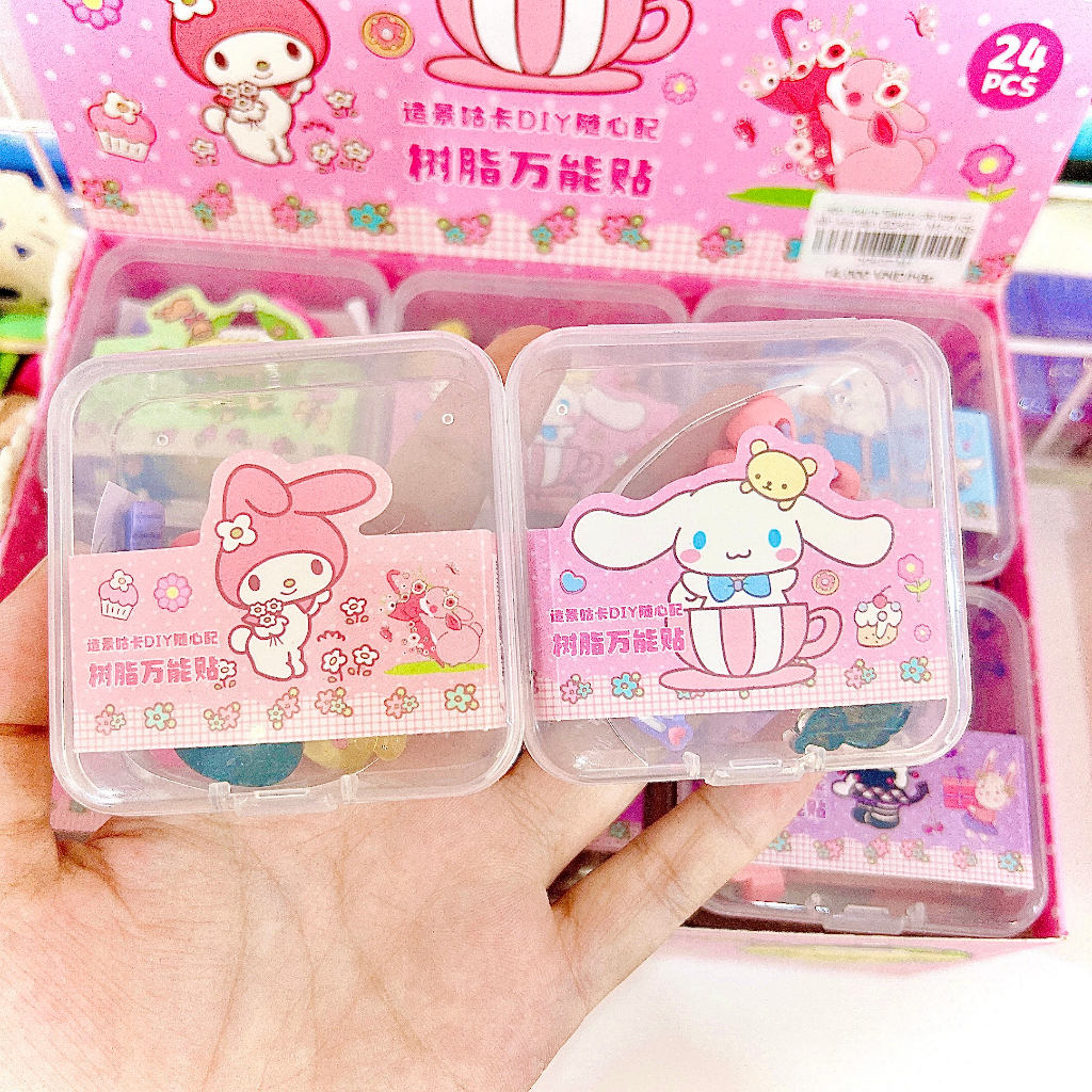 Charm Trang Trí Toploader Decor Hộp Sticker Cute 3D Nổi Có Sẵn Keo Timo DDK07