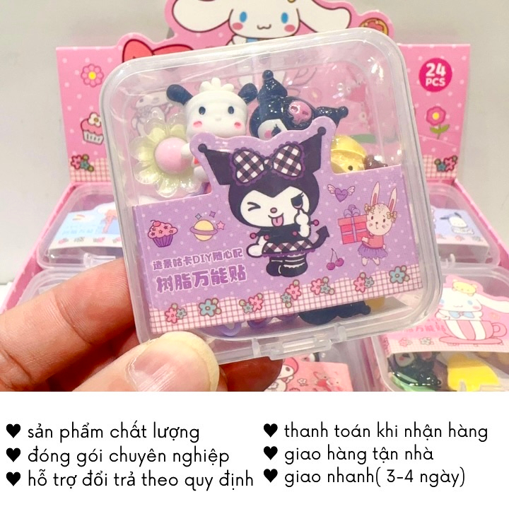 Charm Trang Trí Toploader Decor Hộp Sticker Cute 3D Nổi Có Sẵn Keo Timo DDK07