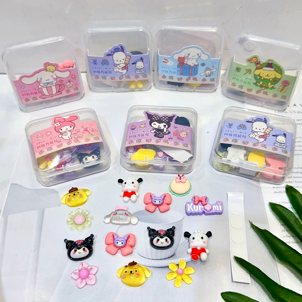 Charm Trang Trí Toploader Decor Hộp Sticker Cute 3D Nổi Có Sẵn Keo Timo DDK07