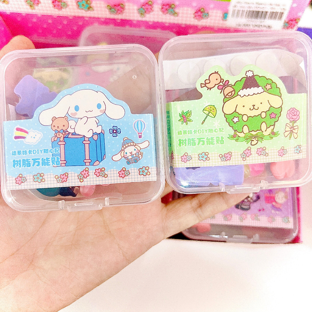 Charm Trang Trí Toploader Decor Hộp Sticker Cute 3D Nổi Có Sẵn Keo Timo DDK07