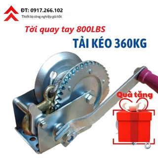Tời quay tay 800lbs, tời kéo tay tải kéo 320kg, tải nâng khoảng 150kg, có móc & cáp to dài 8 mét