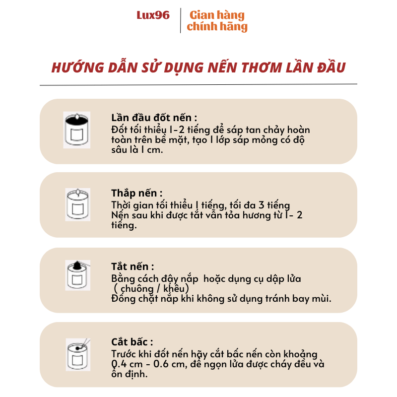 Nến thơm sáp đậu nành cốc thủy tinh, tạo hương thơm, khử mùi, không khói, decor size lớn