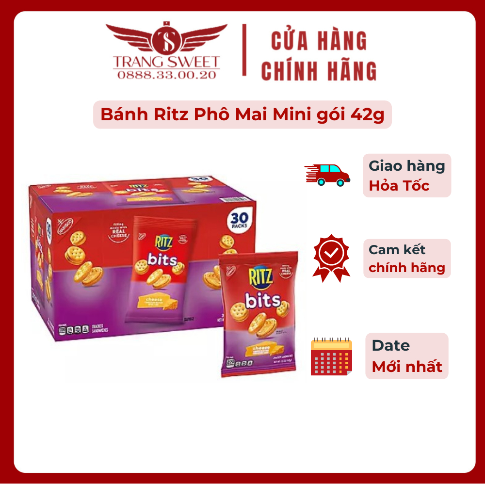(Date T3/24) Bánh Ritz phô mai mini gói 42g 85g Bánh Ritz Bits