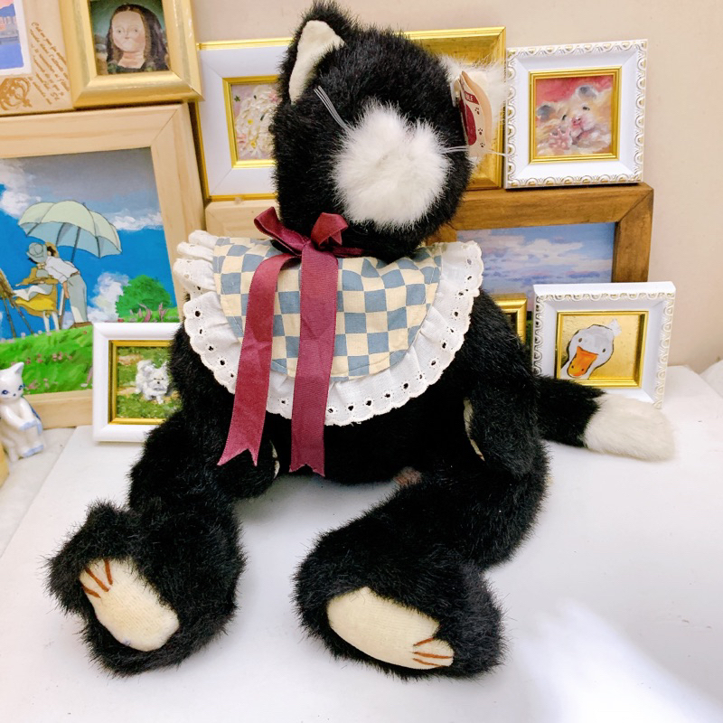 Gấu bông mèo đen handmade vintage 1993 thú nhồi bông đồ chơi dễ thương
