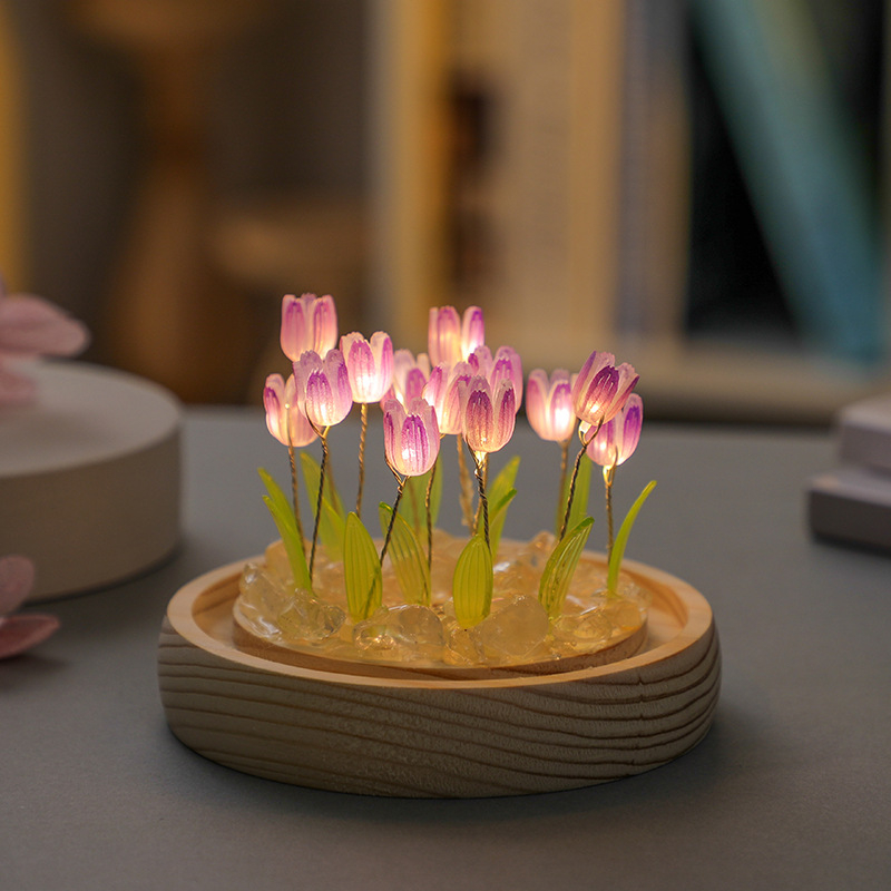 Đèn Ngủ Hoa Tulip tự làm Thủ Công nhiều màu nguồn usb pin , Đèn Hoa Để Bàn, Đồ Decor Trang Trí, Quà Tặng Ý Nghĩa.