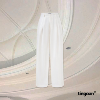 TINGOAN® - Quần culottes dài cạp cao đai gấu trắng I LIKE ME BETTER PANTS/WH