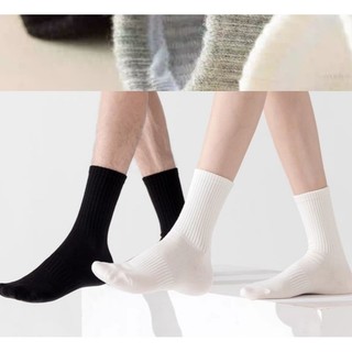 TẤT cổ cao nam nữ ĐEN TRẮNG BASIC