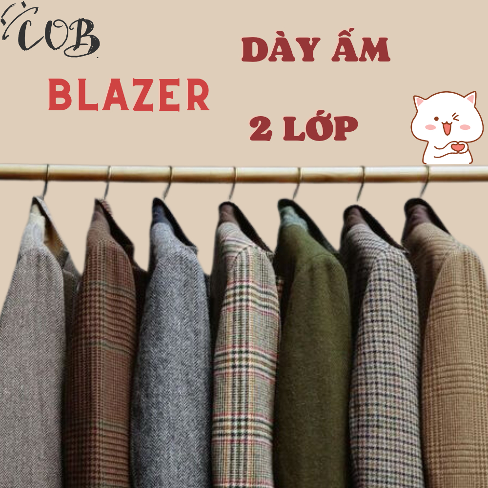 Áo Vest / Blazer dày ấm oversize style,vintage, công sở Nhật,Hàn - secondhand