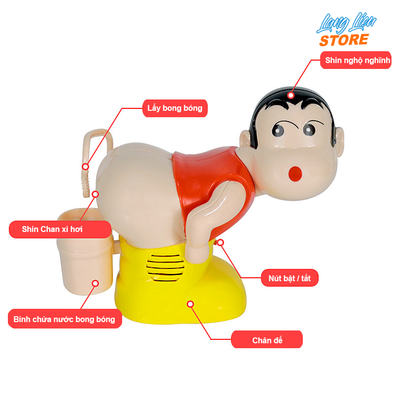 Đồ chơi Shin-Chan cậu bé bút chì thổi bong bóng tự động