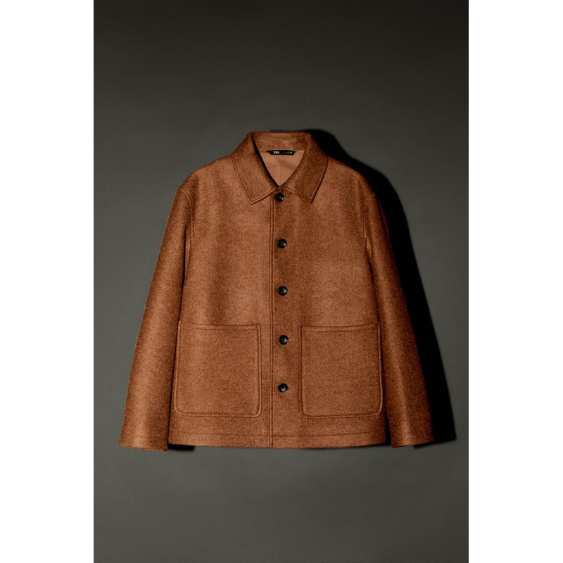 Áo dạ nam Zara authentic  SYNTHETIC WOOL WITH POCKETS size S