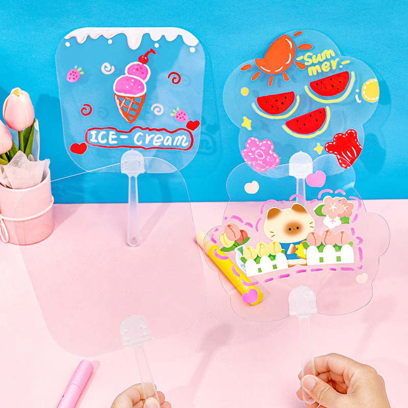 Quạt Decor Tường - Quạt Cầm Tay Mini Sáng Tạo Trong Suốt Dùng Để Làm Đồ Chơi Cho Bé