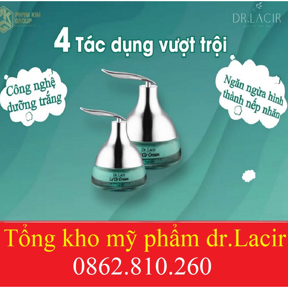 Combo kem chống nắng dưỡng da ban ngày cool cream và cấp ẩm ban đêm dr lacir whitening drlacir