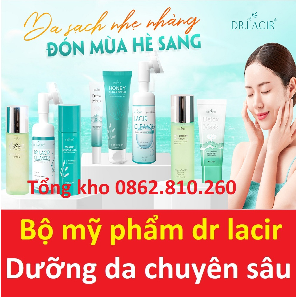 Combo sữa rửa mặt bạc hà kiềm dầu dịu nhẹ cleanser dr lacir và lacir for men cho nam
