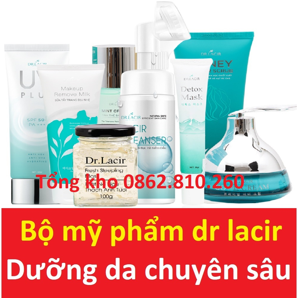Combo sữa rửa mặt bạc hà kiềm dầu dịu nhẹ cleanser dr lacir và lacir for men cho nam