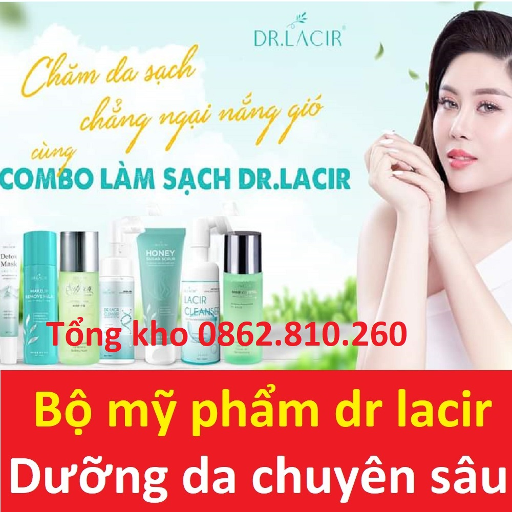 Combo sữa rửa mặt bạc hà kiềm dầu dịu nhẹ cleanser dr lacir và lacir for men cho nam