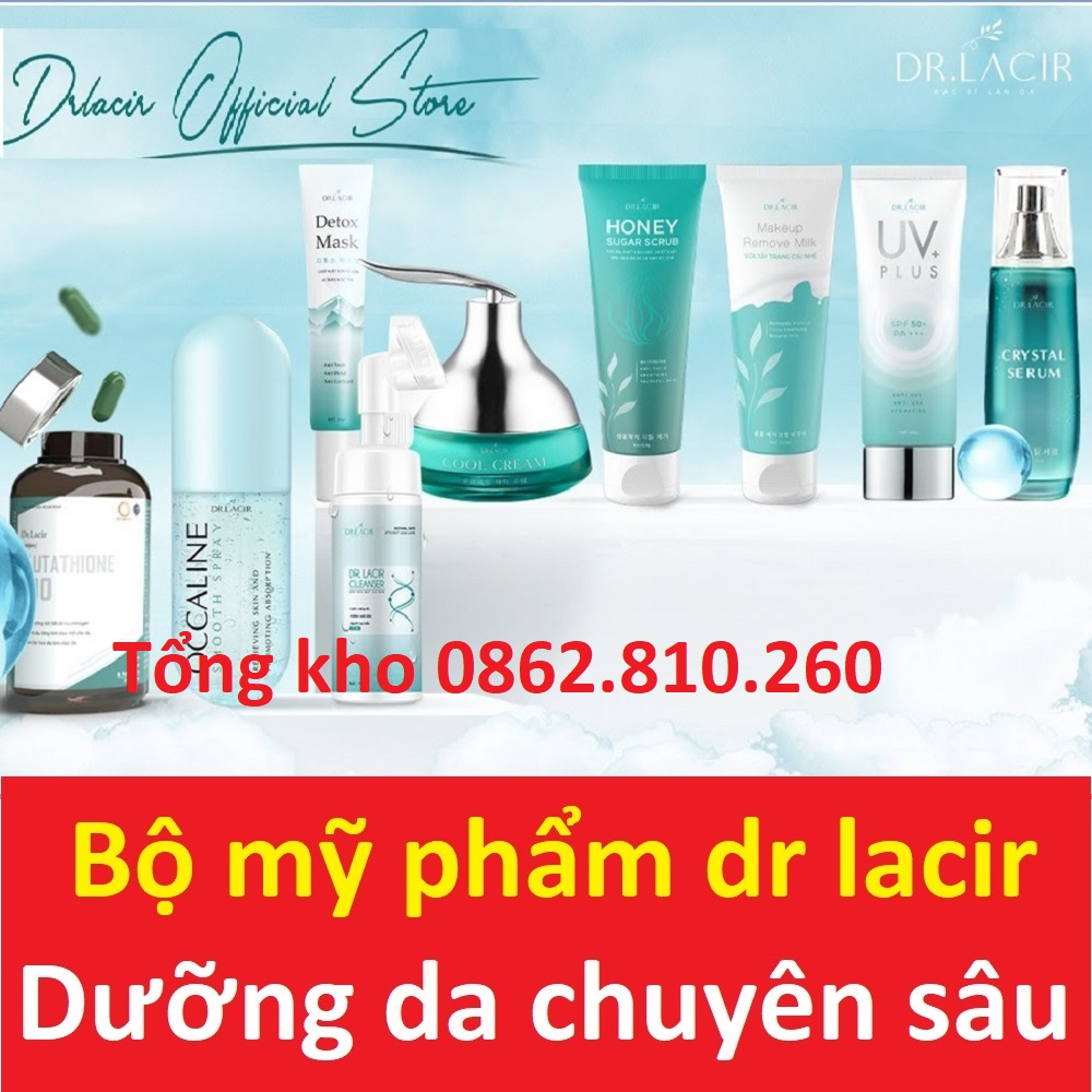 Combo sữa rửa mặt bạc hà kiềm dầu dịu nhẹ cleanser dr lacir và lacir for men cho nam