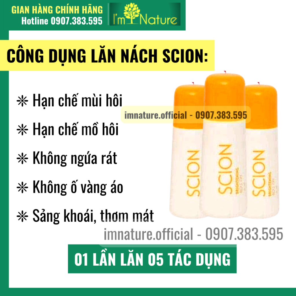 Lăn Nách Scion Chính Hãng - Khử Mùi Hôi Nách Lâu Năm Hiệu Quả