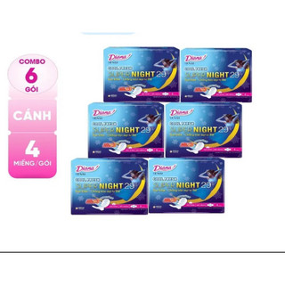 Lốc 6 gói Băng vệ sinh Diana Sensi Cool Fresh Night 29cm 4 miếng/gói