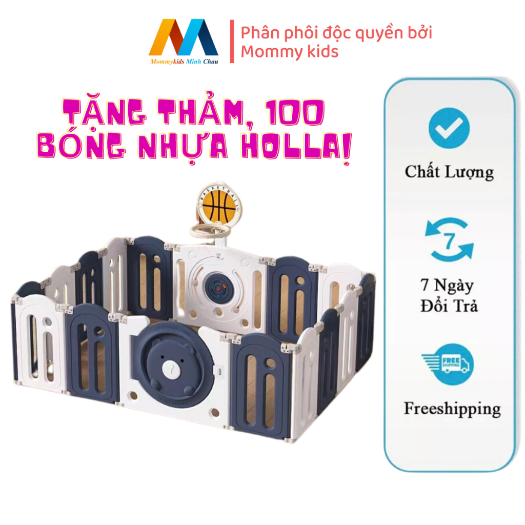 QUÂY CŨI NHỰA GẤP GỌN CAO CẤP TẶNG THẢM, 100 BÓNG NHỰA HOLLA, 1 COMBO NÉM BÓNG RỔ NẶNG 36KG